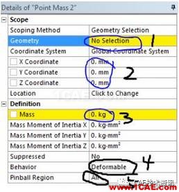 Ansys Point mass質(zhì)量點的相關(guān)問題ansys圖片2