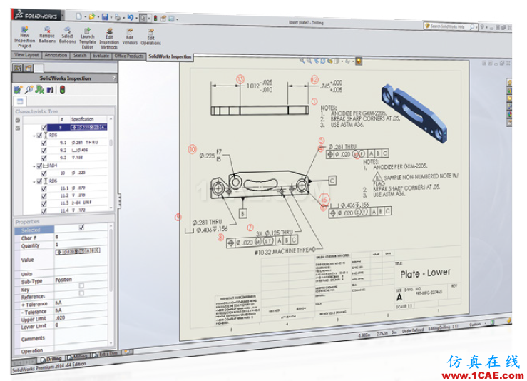 SOLIDWORKS INSPECTION自動創(chuàng)建檢查工程圖和報告solidworks simulation學習資料圖片2