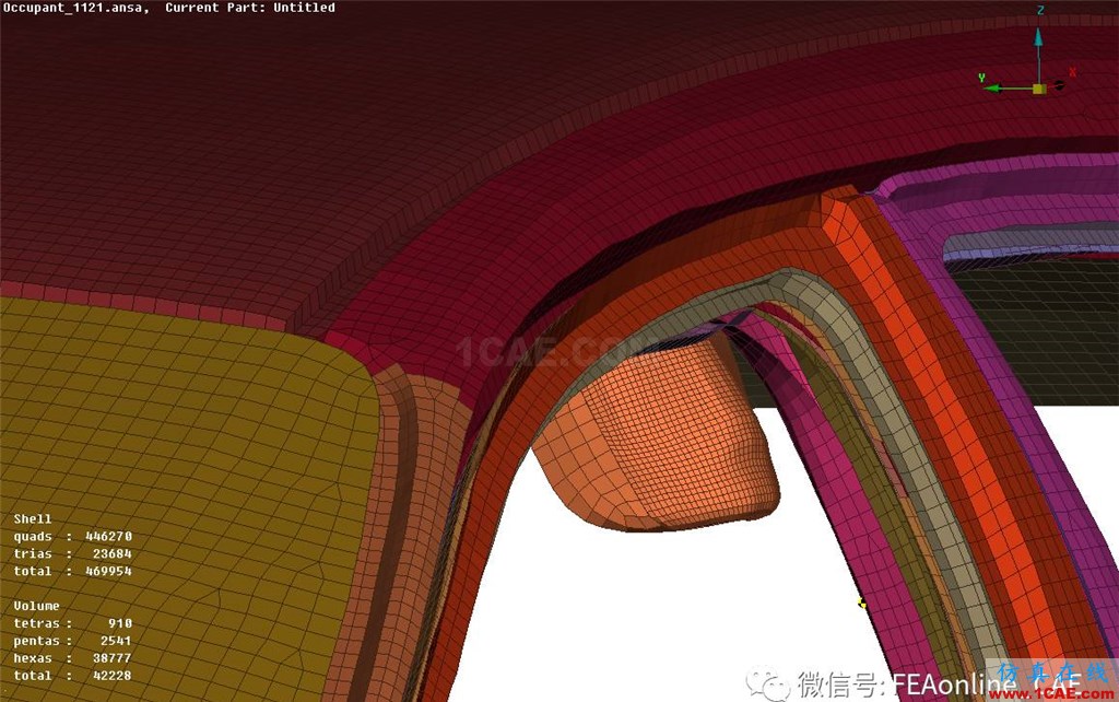 基于FMVSS 201U法規(guī)對車內(nèi)乘員頭部碰撞位置模型的建立abaqus有限元技術(shù)圖片5