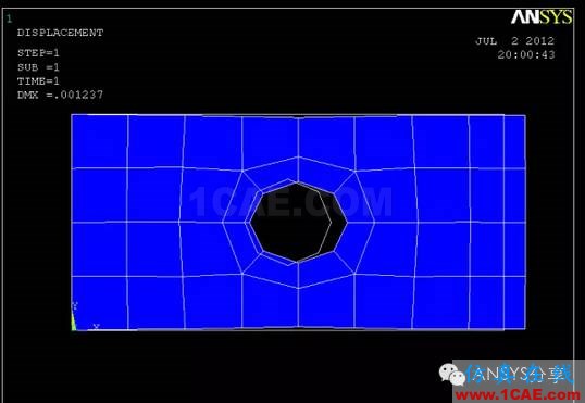 ANSYS對帶孔矩形板的應(yīng)力分析ansys分析案例圖片25