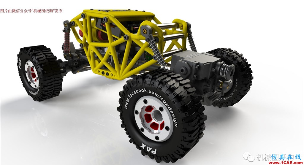 【RC遙控車】遙控大腳攀爬模型車3D圖紙 SOLIDWORKS設(shè)計(jì)solidworks simulation分析案例圖片4