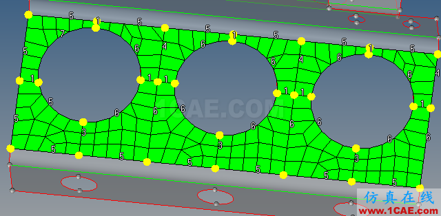 大孔周圍的網(wǎng)格調(diào)整（Hypermesh基礎(chǔ)入門 12）hypermesh培訓教程圖片6