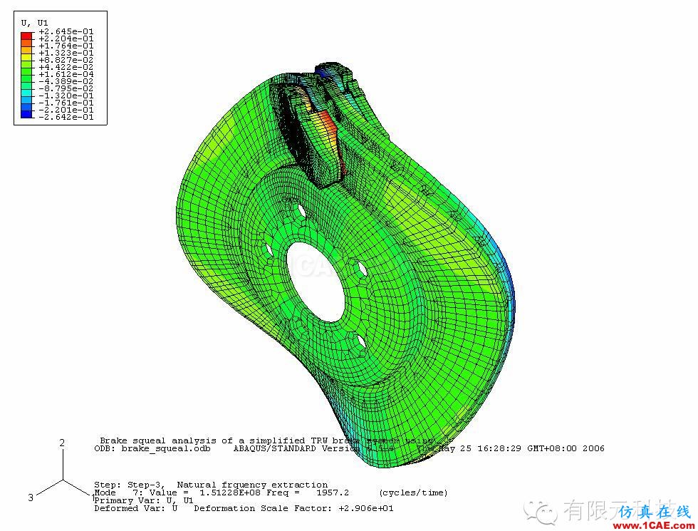 盤式制動(dòng)器剎車噪音模擬分析hypermesh培訓(xùn)教程圖片4