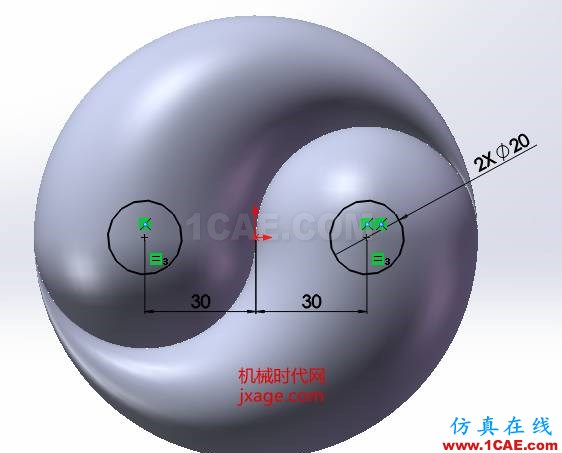 SolidWorks如何通過掃描創(chuàng)建太極圖？solidworks simulation培訓(xùn)教程圖片14